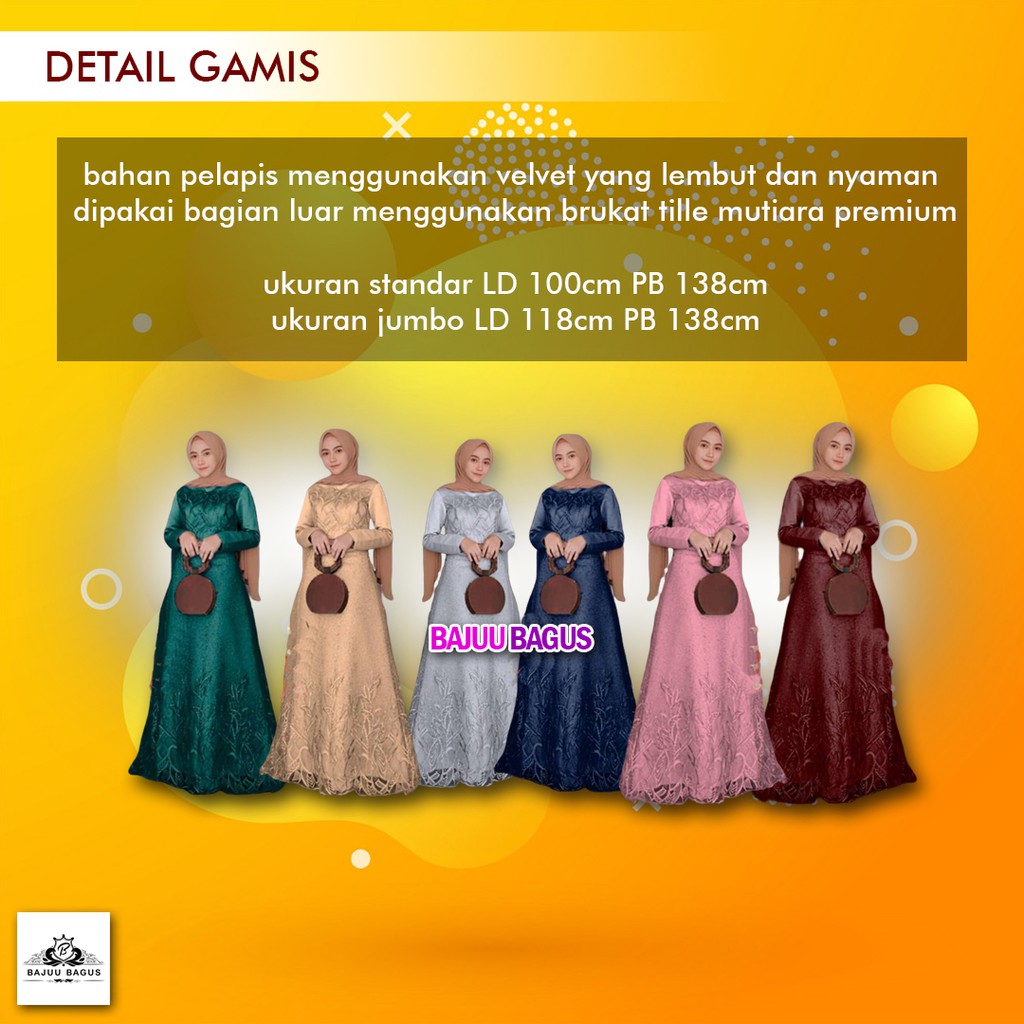 GAMIS BRUKAT GAMIS BROKAT  DRESS MUSLIM GAMIS SYARI AURA GOWN