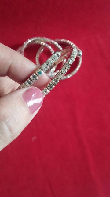Gelang lilit permata 2 susun