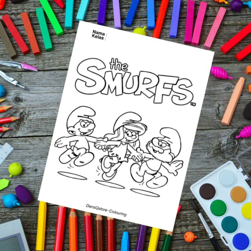 

Kertas Mewarnai Anak Tema The Smurfs / Kertas Gambar (10 Lembar Gambar)