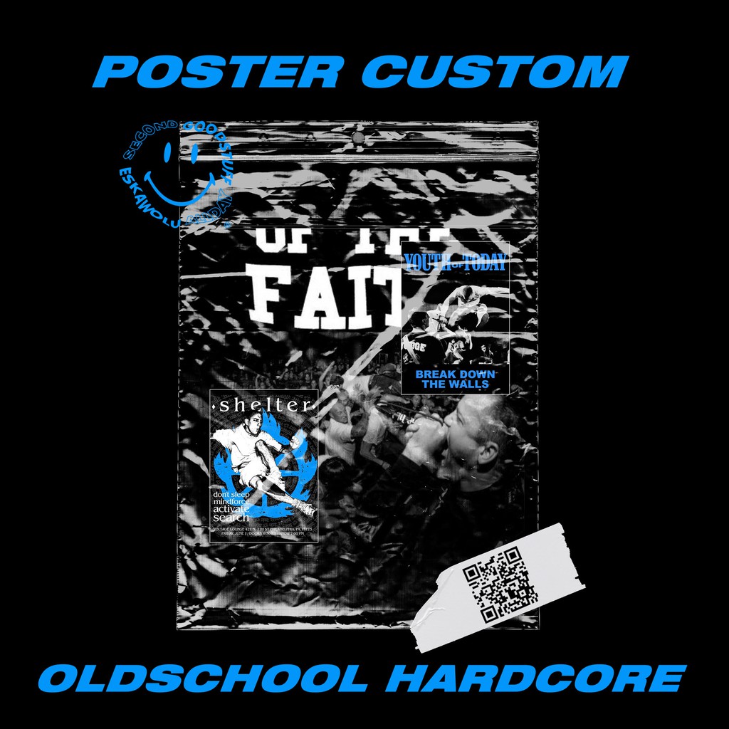 [Minimal Order 8pcs] Poster Band Oldschool Hardcore 80s/90s, Youth of Today, Shelter, BOLD, Judge