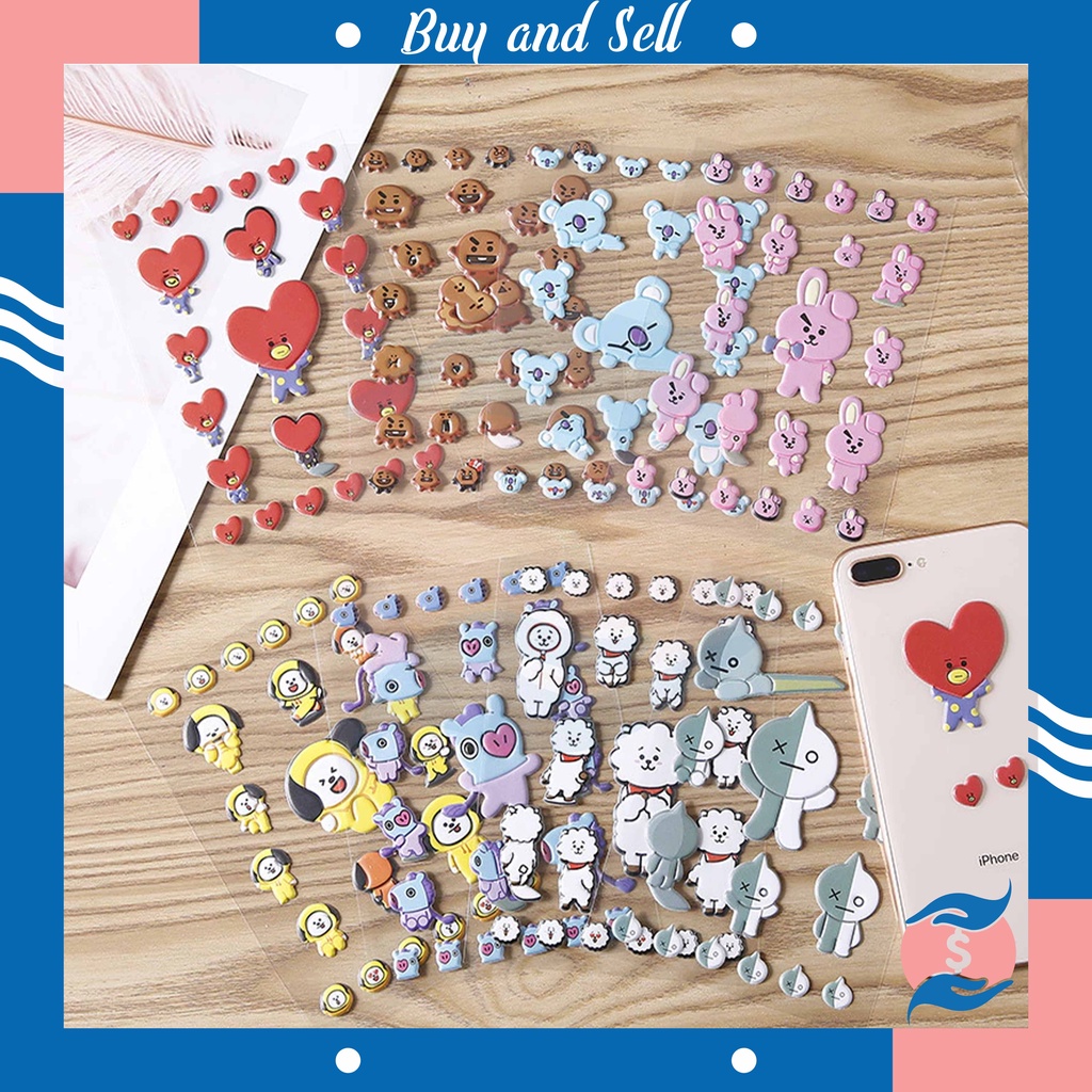 

BUYANDSELL (COD) Stiker BTS 21 3D / Sticker BT21 bangtan KPOP / Stiker Unofficial BT21 U34