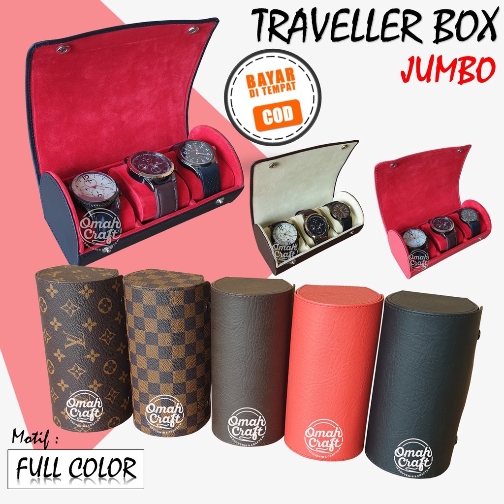 Travel Watch Case Tube 3 Slot / Kotak Tempat Jam Tangan Traveller Watch Box