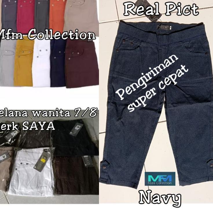 Hot Sell.. Celana legging 7/8 Merk SAYA Jumbo L5-L8 bahan soft jeans korea