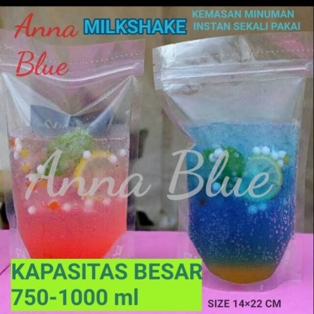 PLASTIK MINUMAN / KEMASAN MILKSHAKE / KEMASAN MINUMAN INSTAN /STAND POUCH