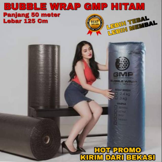 

Bubble Wrap GMP 125 CM X 50 M 2.3 KG WARNA HITAM