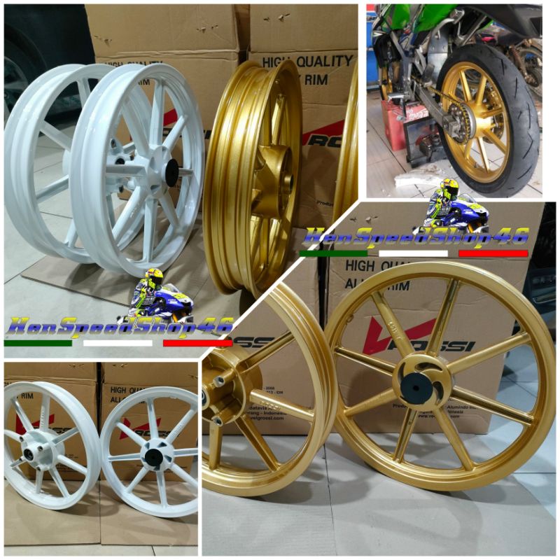 VELG V ROSSI NINJA R 185 215 RING 17 SPRINT DRAGON NINJA GOLD WHITE
