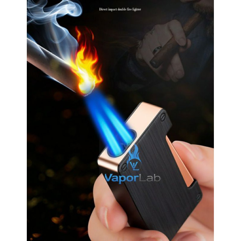 mancis korek api bara dua mata las unik murah dual flame torch lighter