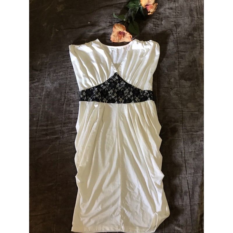 dress wanita abg party white