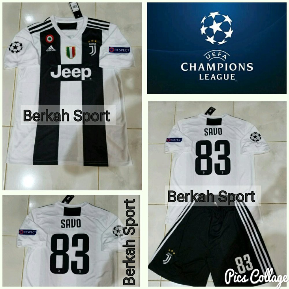 promo Jersey Juventus Home 1 Set Versi UCL dan Cetak Nama-nomor Suka-suka Official
