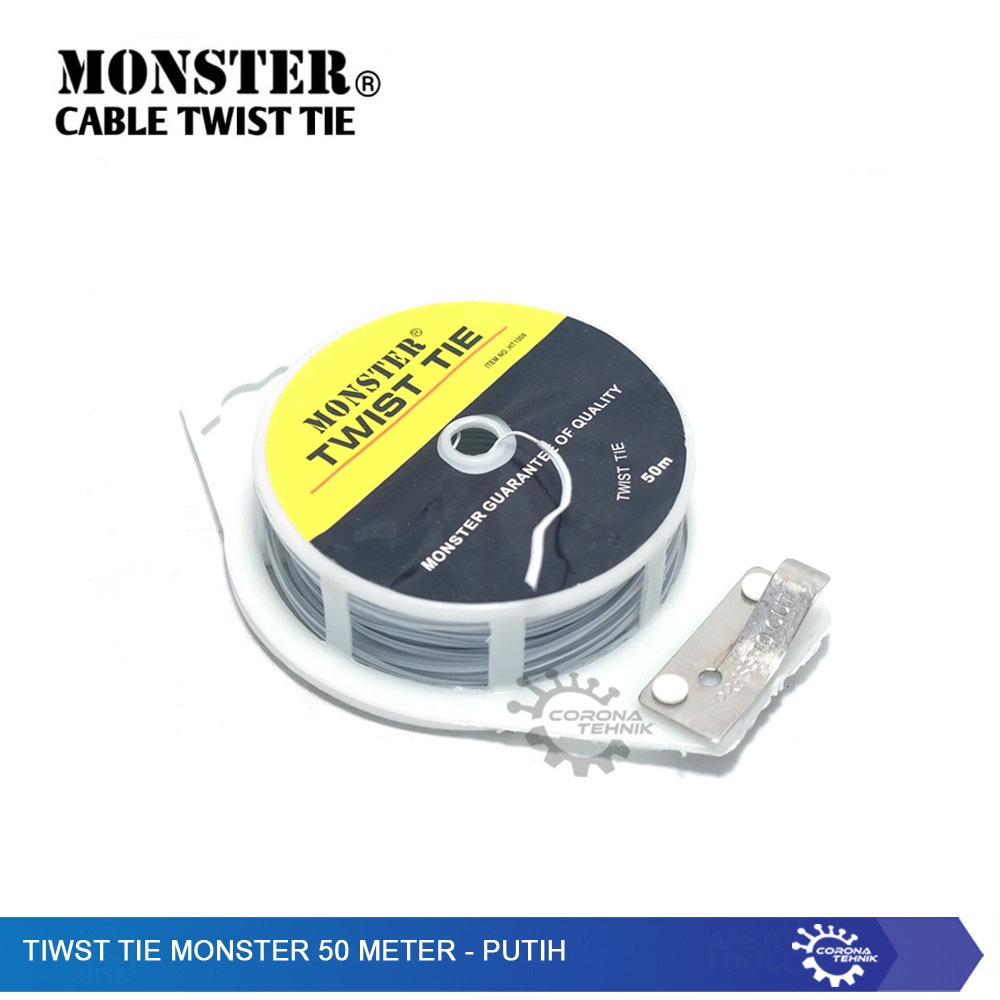 Putih -Twist Tie Monster 50 Meter