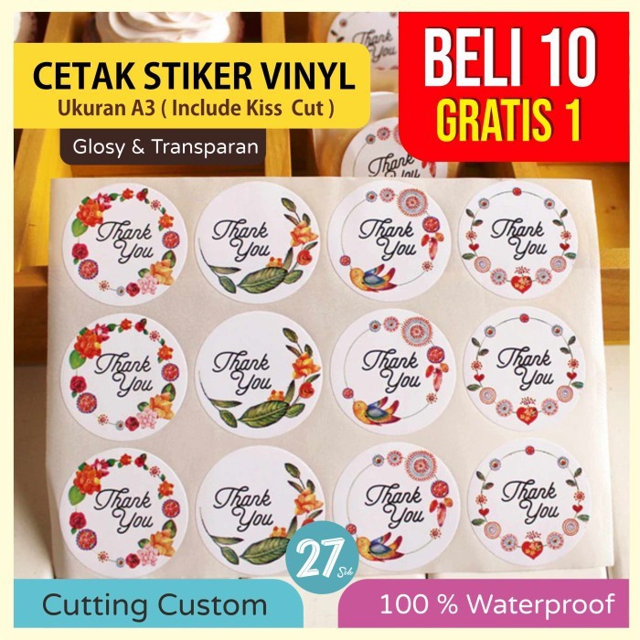 

Cetak Stiker Label Vinyl / Transparan A3+ CUT ( Minimal Pembelian 4 Lembar )