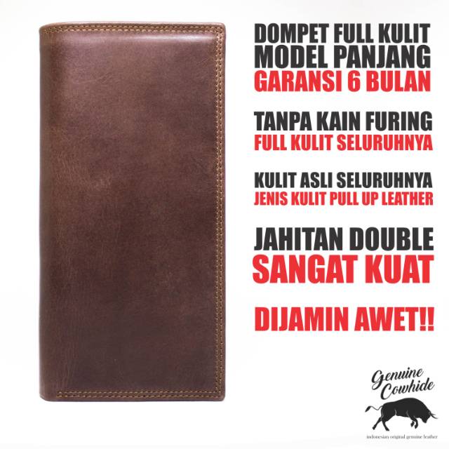 Dompet Panjang Full Kulit Asli - Full Kulit Seluruhnya - Free Laser Nama