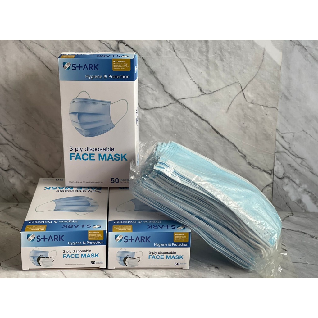 MASKER 3 PLY EARLOOP - MASKER 3 PLY ISI 50 PCS - MASKER 3 PLY DISPOSABLE PROTECTIVE MASK