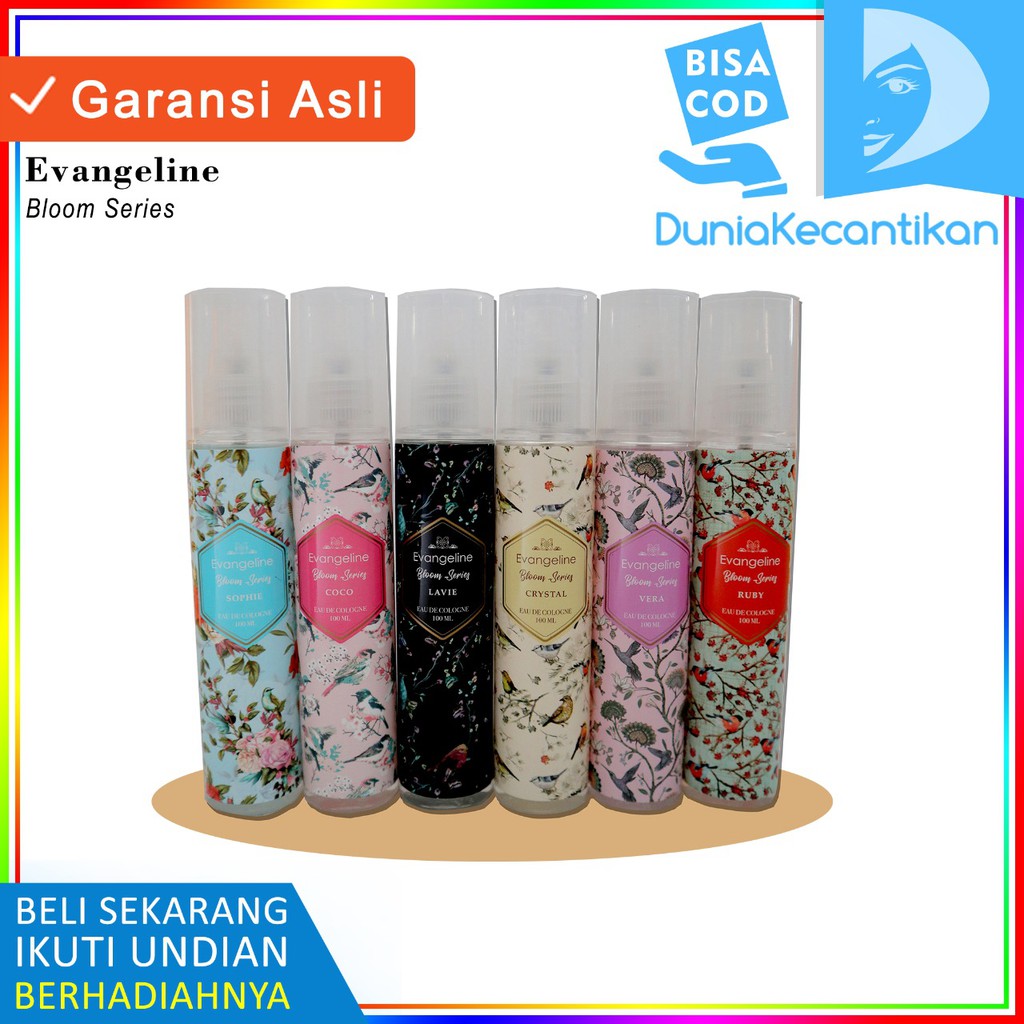 Parfum Evangeline Bloom Series 100ml / Parfume Wanita Murah Evangeline Bloom Coco Crystal Lavie Rubi Sophie Vera Farfum Evangelin Cewek EDC