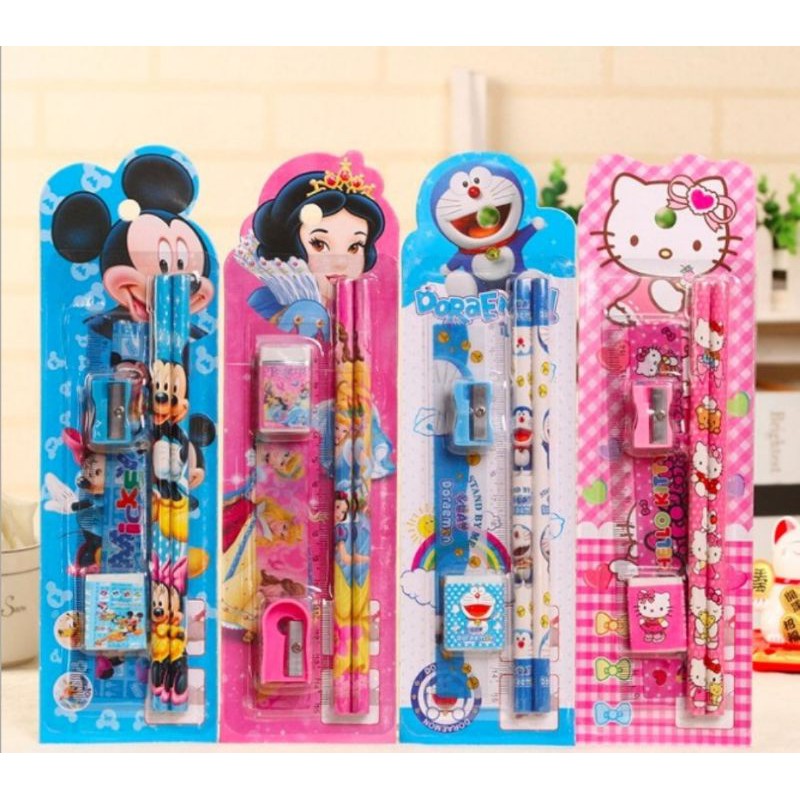 

[ap1989] mini stationary set set alat tulis sekolah 5 in 1 set karakter 5 in 1 motif