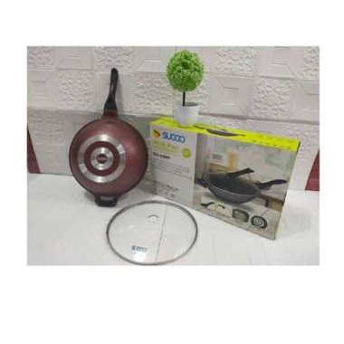 SG-32WP Wok Pan Suggo 32cm Jumbo Size Panci Wok Pan Tutup Kaca Premium Quality Kuat dan Tebal