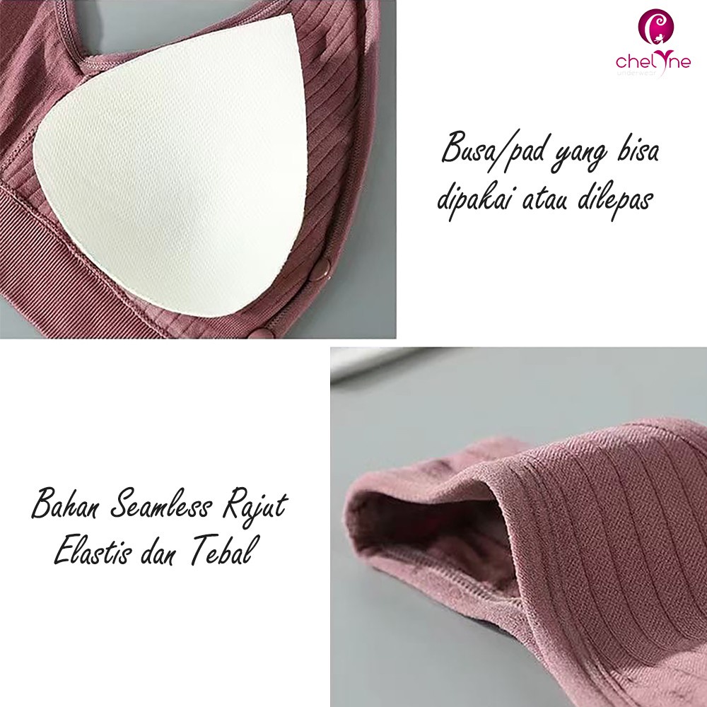 Sport Bra Chelyne T1809 Kancing Depan Seamless Rajut BH Sport ( BH Menyusui/Maternity Bra )