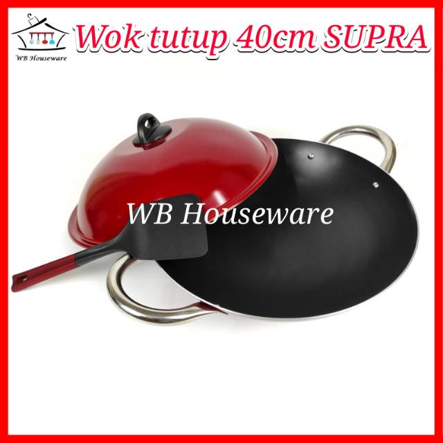 Wajan tutup 40cm / wajan teflon anti lengket / wok set / Wok tutup 40cm SUPRA