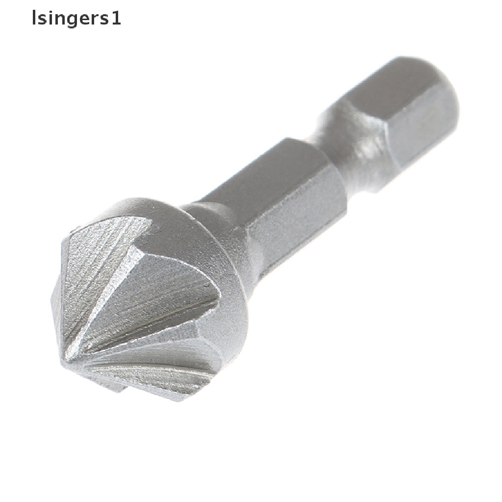 (lsingers1) Mata Bor 6 Flute Countersink Chamfer Gagang hexagon Untuk Pengerjaan Kayu