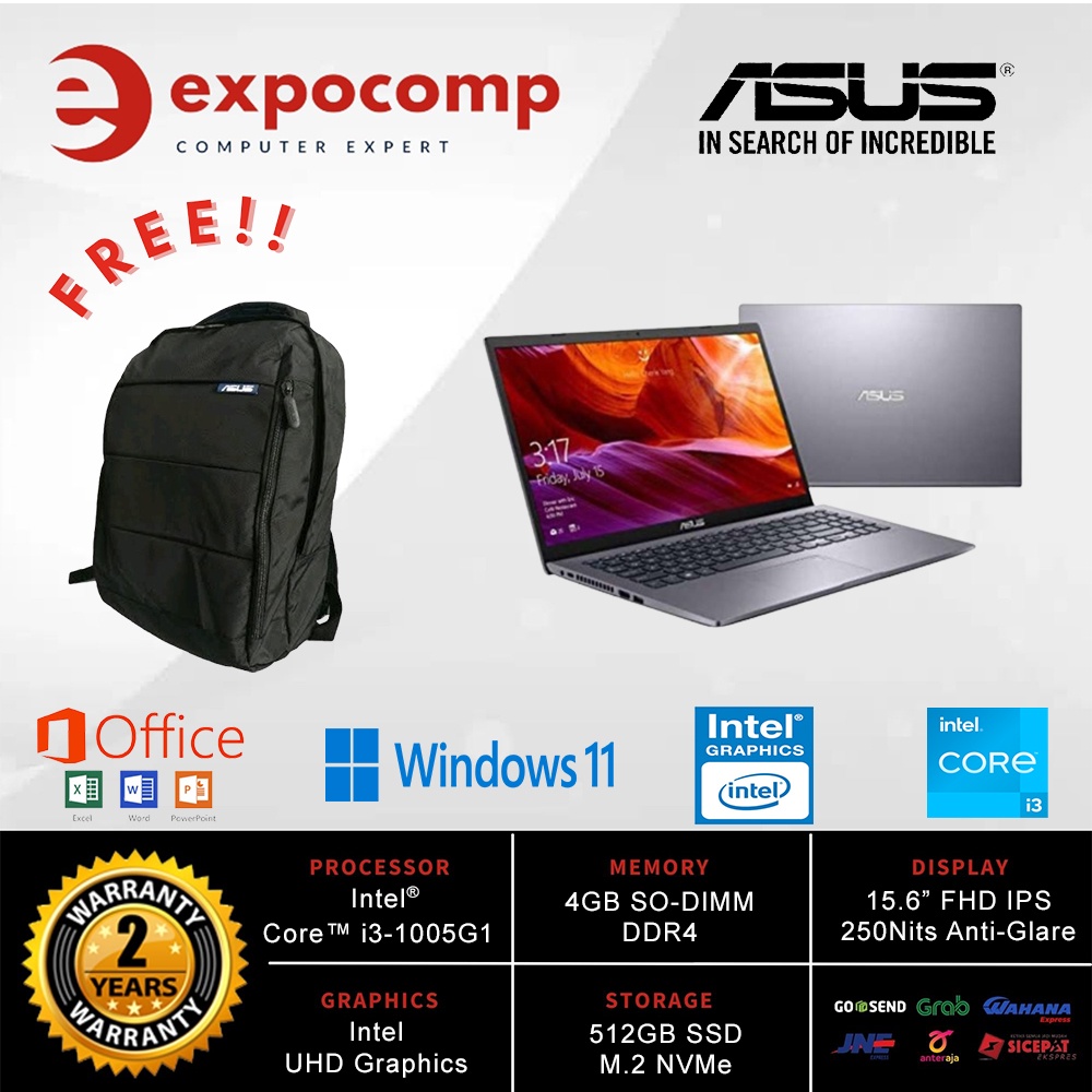 ASUS VIVOBOOK ULTRA 15 A516JAO-VIPS355 GREY CORE i3-1005G1