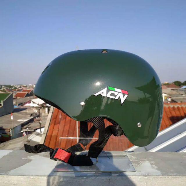 [COD] Helm Sepeda ACN MURAH !! ( Sepeda / Sepeda Lipat / Sepatu Roda / Skuter / Skate )-Army Glossy
