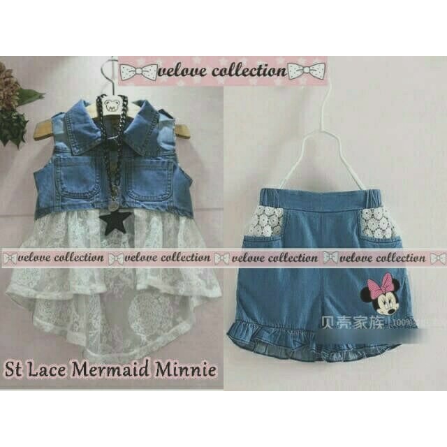 HOT TERLARIS set mermaid minnie stelan baju anak cwe pakaian anak perempuan