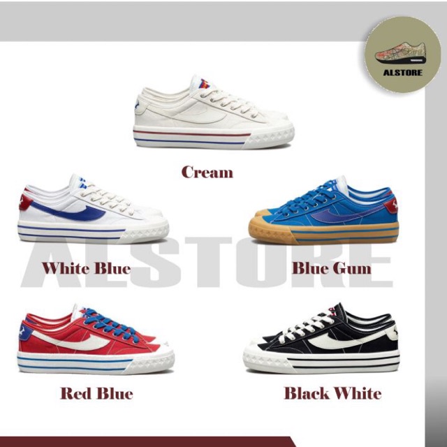 Sepatu Compass Retrograde Low Black White/White Blue/Cream/Bluegum Size 34 35 36 37 38 39 40 41 42 4