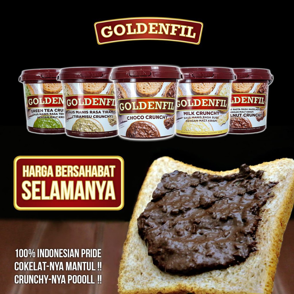 

Goldenfill 1kg Selai Roti Golden Fill Choco Crunchy Selai Coklat 1kg