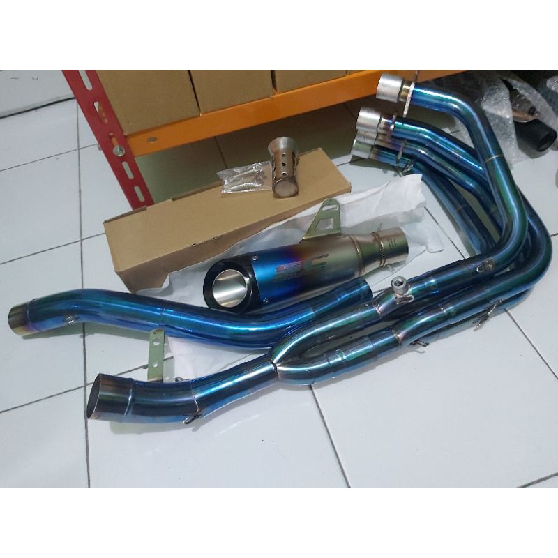 Knalpot ZX25R SC PROJECT HD BLUE / BIRU IMPORT Full System