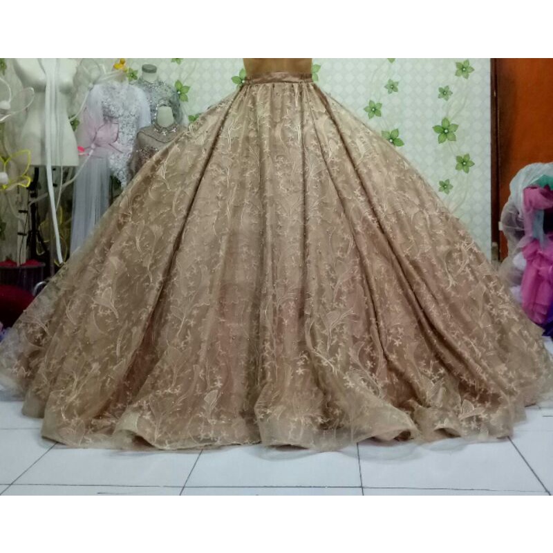 rok gaun pengantin komplit warna,