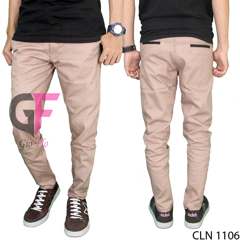 GIOFLO Chino Pants Celana Panjang Pria Casual Terbaru Krem / CLN 1106