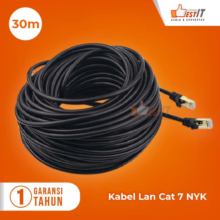 Kabel Lan SSTP Cat7 Ethernet Network 10Gbps Gold Plated RJ45 30 Meter