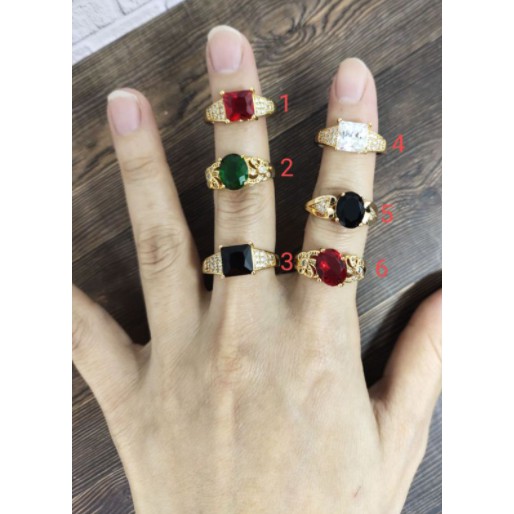 Cincin Pria Xuping Cincin Model Batu Akik Model Lapis Emas(1-8)