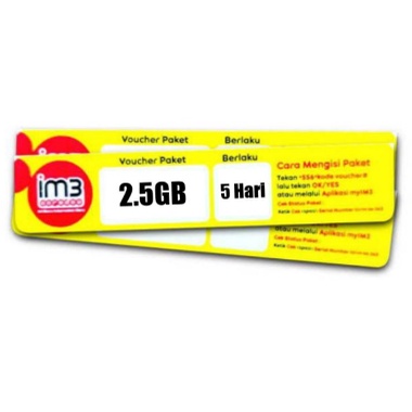 VOUCHER IM3 INDOSAT 2.5GB 5 HARI