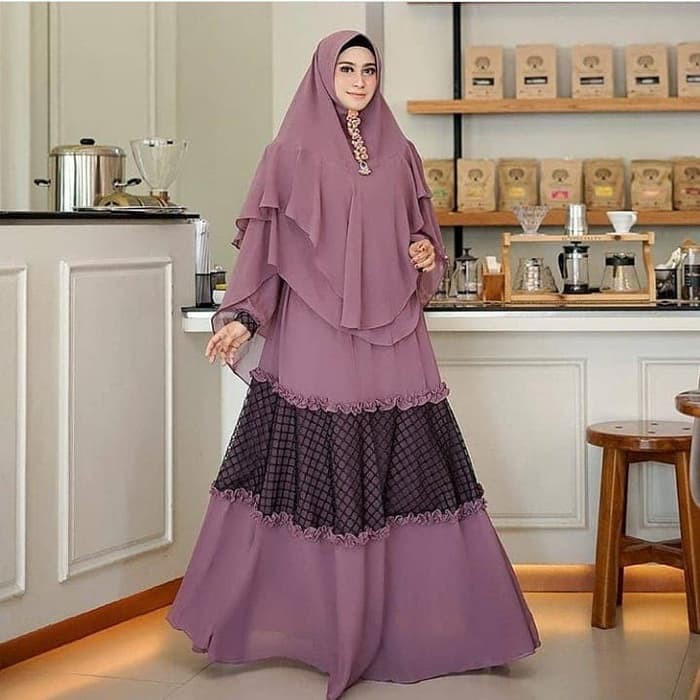 MY SETELAN HIJAB SYARI / GAMIS SET KHIMAR / BAJU MUSLIMAH : ZAKIA SYARI V