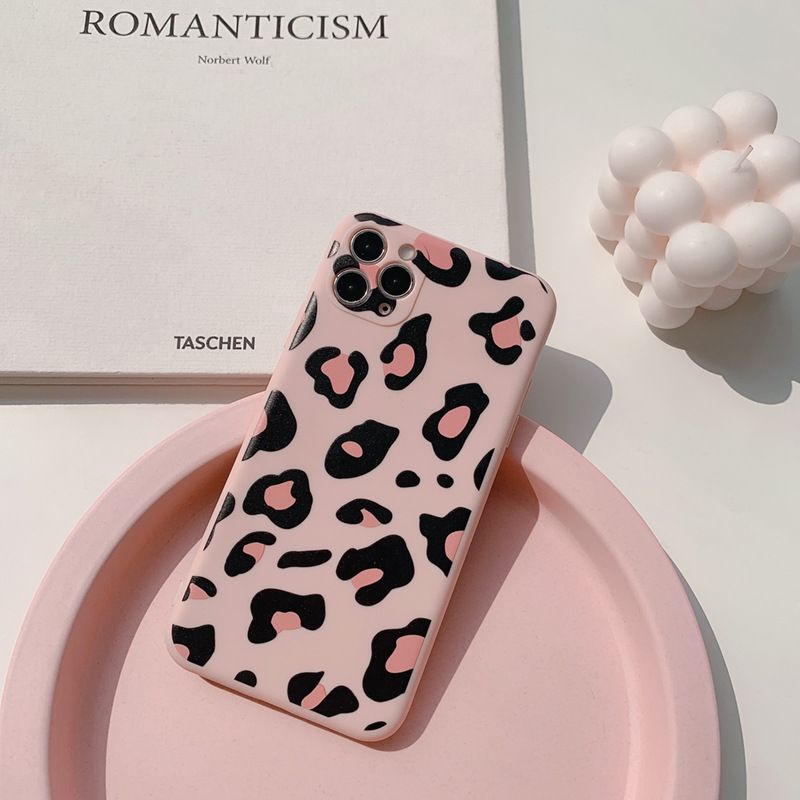 Bara | Iphone Case Silikon Tpu Motif Pink Leopard Untuk Iphone 11 11 Pro Max X Xr Xs Max 7 8 Plus Se 11 Pro 11 Pro Max 13 pro max 13 mini