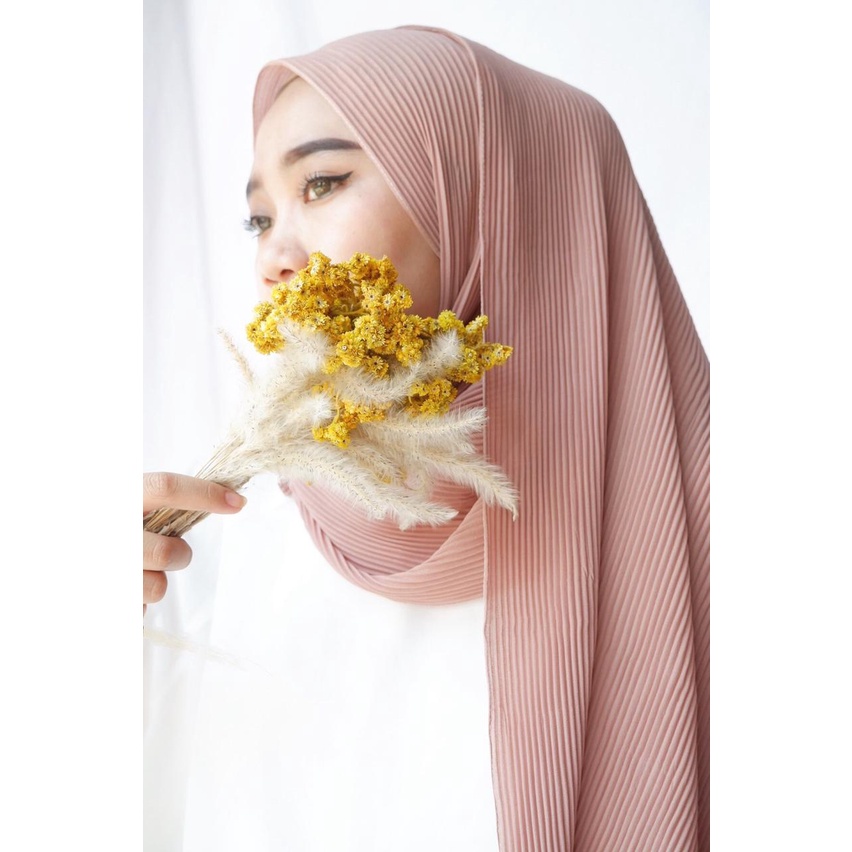 PLEATED SHAWL / PASHMINA FULL PLISKET-Nude