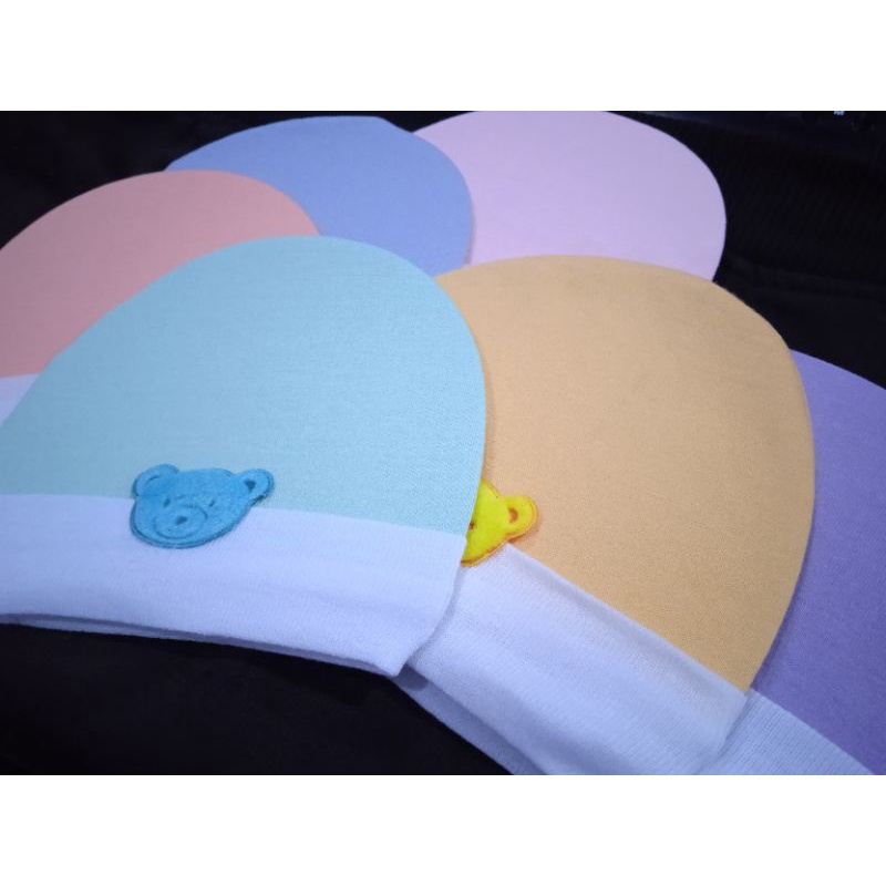 BOBOKO Topi Bayi Newborn Warna Pastel 0-3 bulan