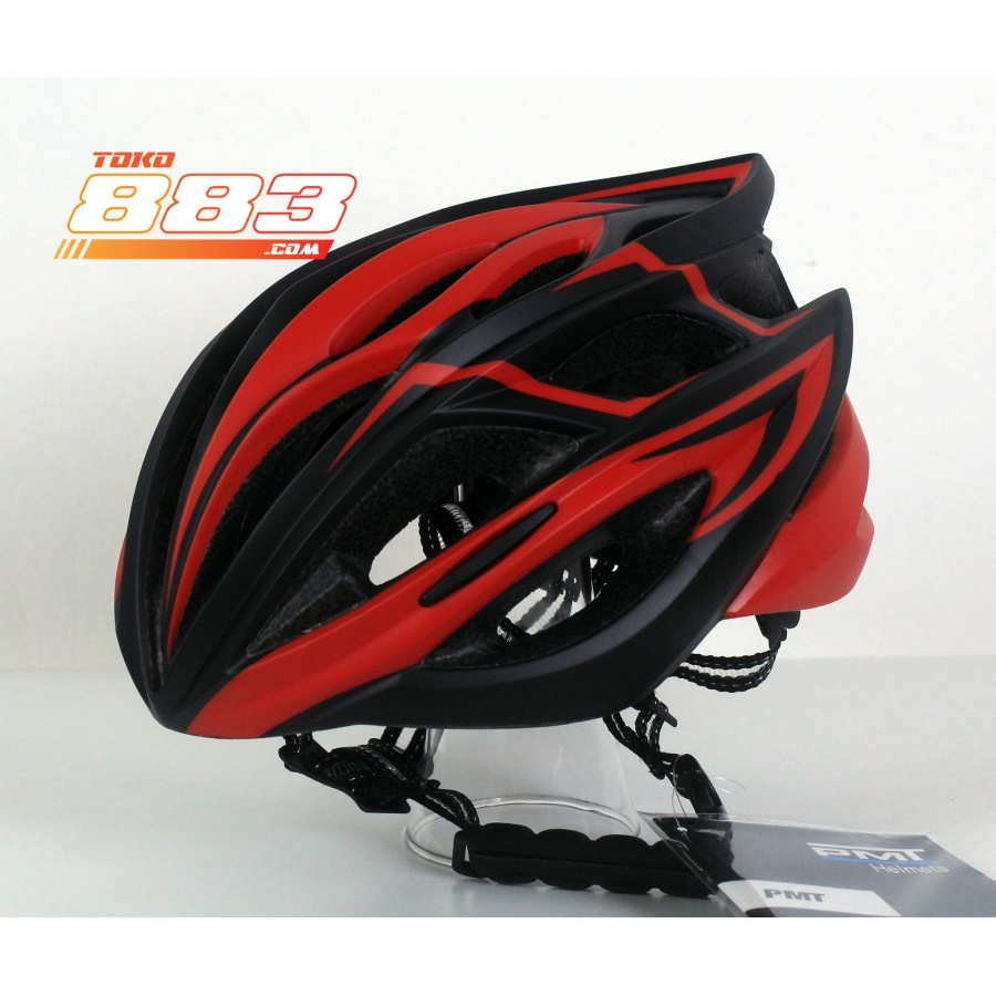 Helm Sepeda PMT M12 Hitam Merah