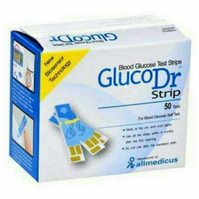 Strip Isi Ulang Gula Gluco Dr Bio Sensor / Strip Gula / Strip Diabetes agm 2100 code 8