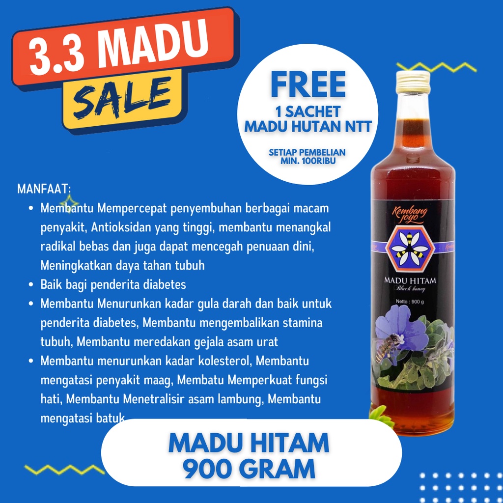 

Madu Hitam 900 gr - Madu Kembang Joyo - Madu Asli - Madu Murni - Madu Diabetes