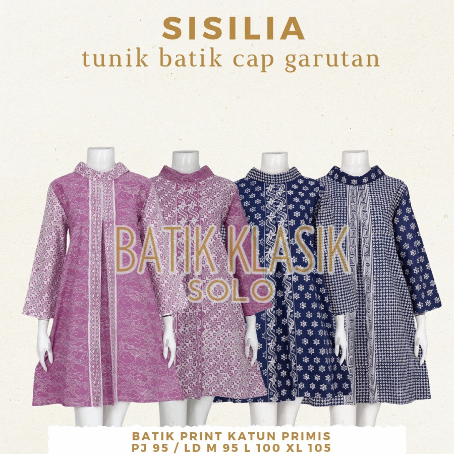 Sisilia Tunik Batik Florist Batik Cap Garutan