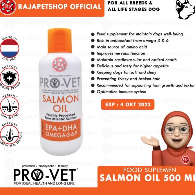 ( VITAMIN ) PROVET SALMON OIL 500 ML MINYAK IKAN OMEGA ANJING BULU