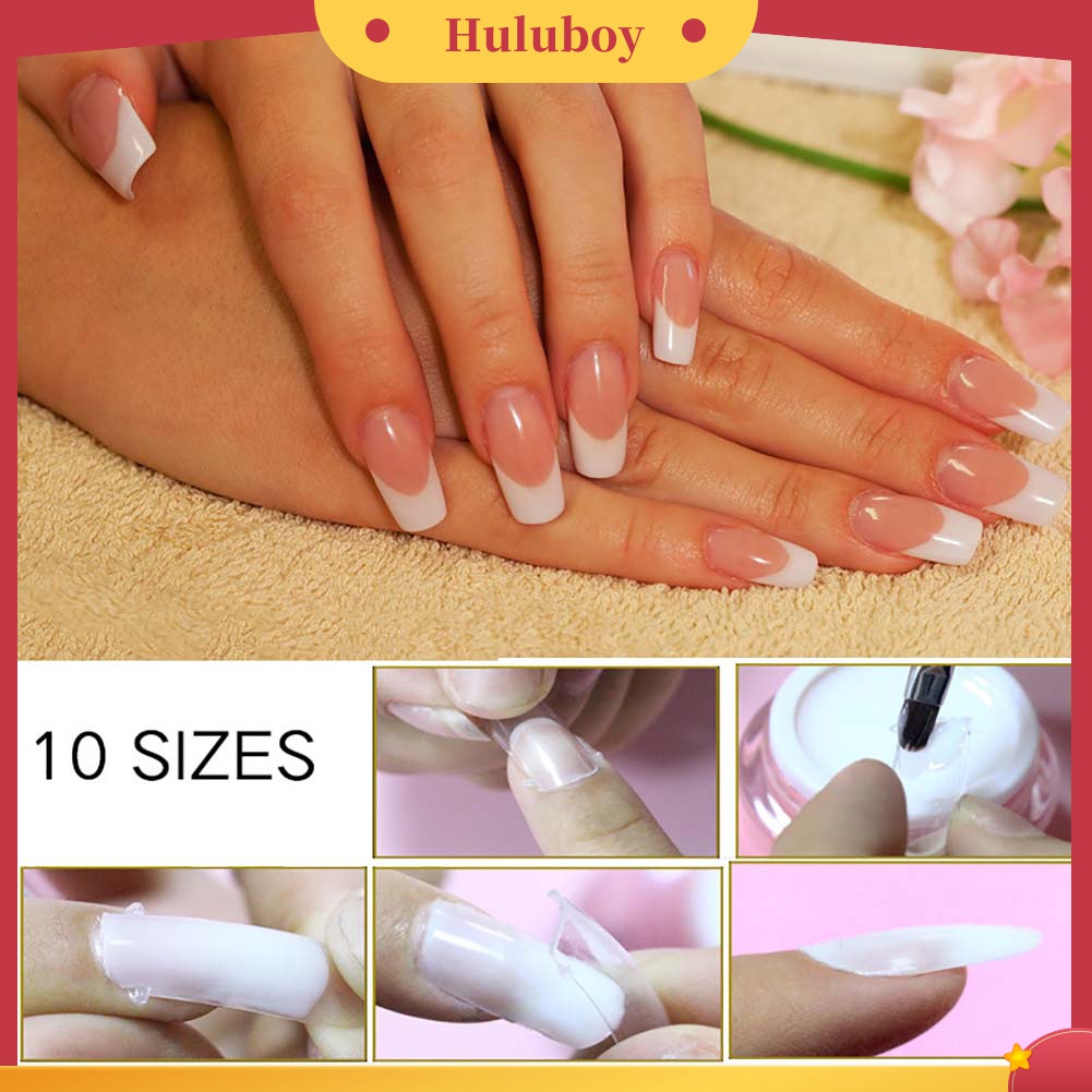 Huluboy Huluboy♡ 100pcs Kuku Palsu Bahan Akrilik Bening