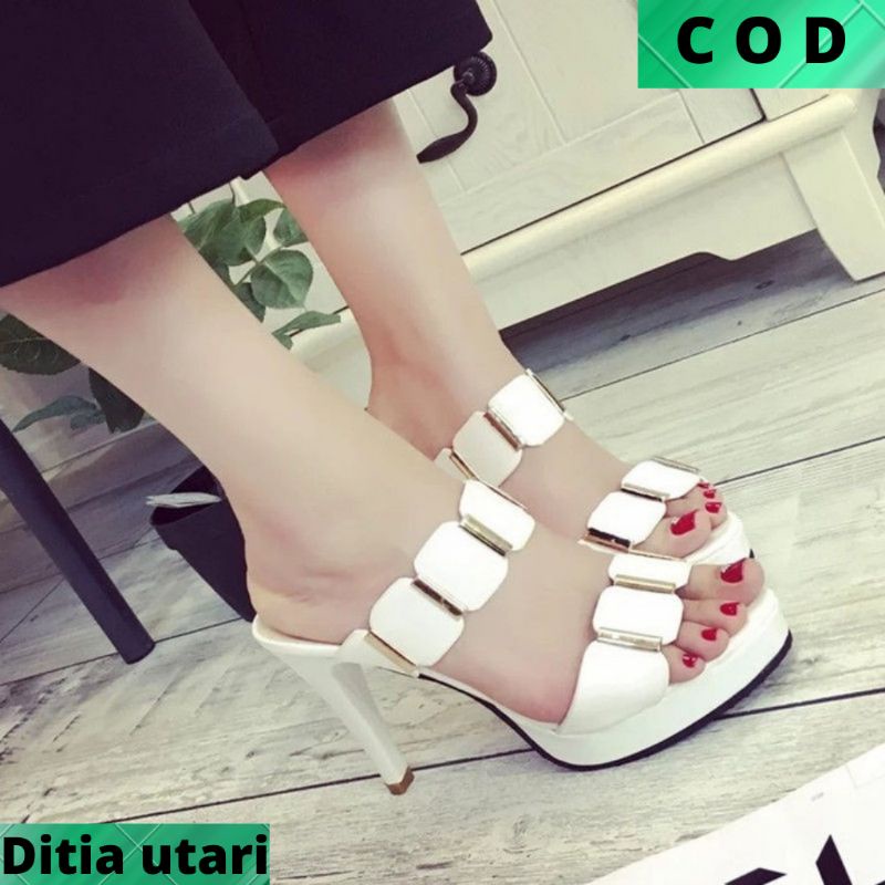 HEELS US03 PUTIH  high heels terlaris high heels kekinian high heels terbaru fashion wanita fashion 