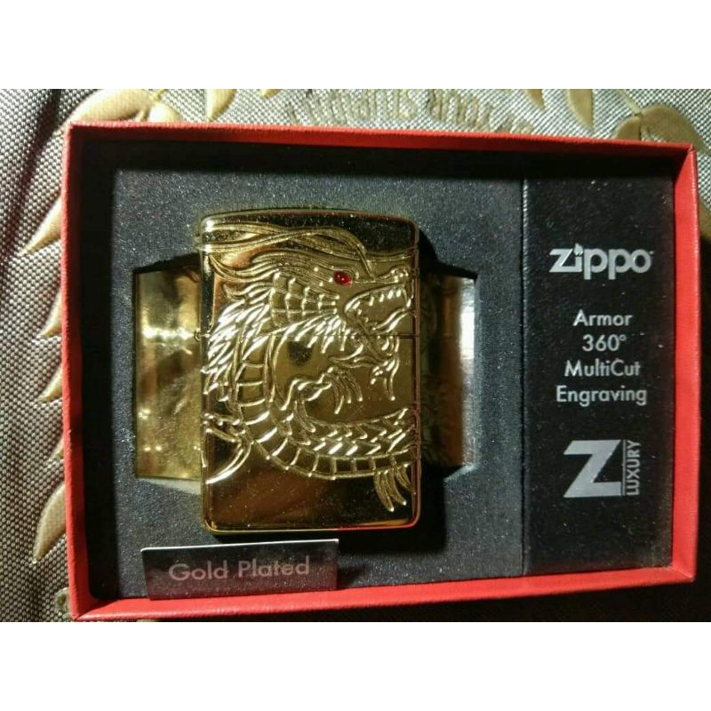 Zippo Original Armor Chinese Dragon Gold Plated