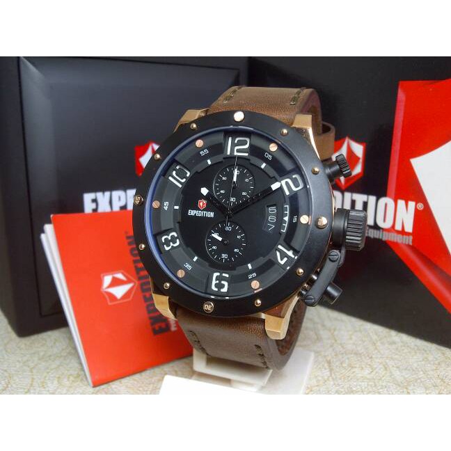 jam tangan expedition original E 6381M COKLAT ROSEGOLD HITAM