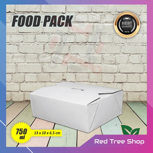 Food Pack | Box Kemasan Kotak Makanan | Putih 750ml Food Grade | Packaging Tahan Microwave