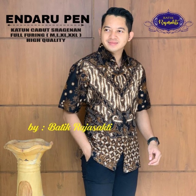 Batik Pria ENDARU PEN Katun Cabut Sragenan Full Furing Termurah