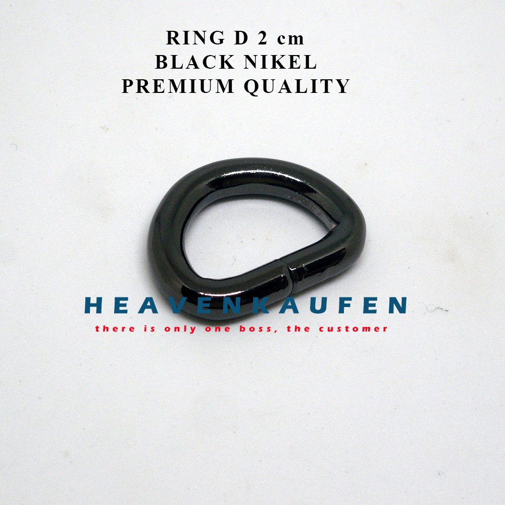 Ring D 2 cm Black Nikel Tebal 4,5 mm Premium Quality